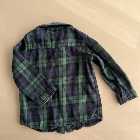 H&M Plaid Flannel Kids Shirt - Green and Blue - Picture 7 of 8